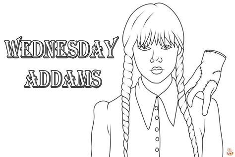 wednesday addams ausmalbilder|Wednesday Coloring Pages (Free PDF Printables)